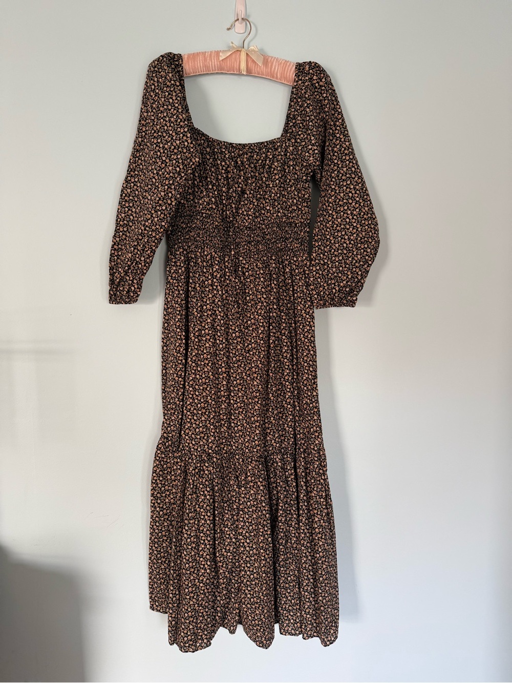 Christy Dawn Brown Floral Smocked Maxi Dress
